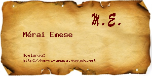 Mérai Emese névjegykártya